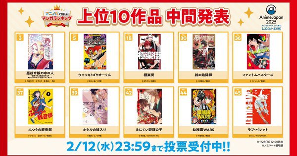 Exciting Insights: AnimeJapan 2025 Reveals Interim Results of 'Manga We Want to See Animated' Poll!