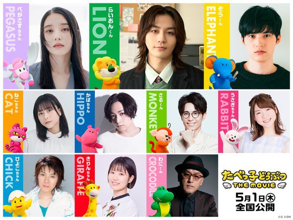 Pictures of character and voice actors