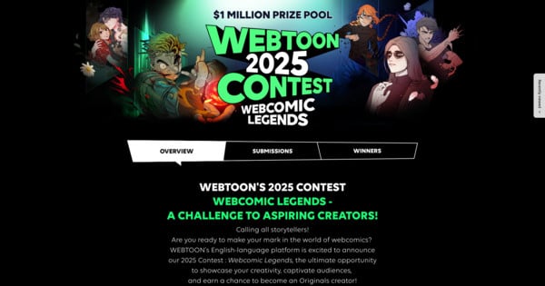 Join the WEBTOON Contest: Compete for a Share of $1 Million in Prizes!