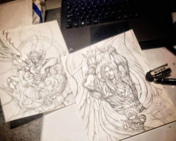 Sephiroth, Fabled SOLDIER and Sephiroth, One-Winged Angel drafts