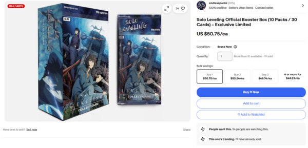 Solo Leveling Official Booster Box