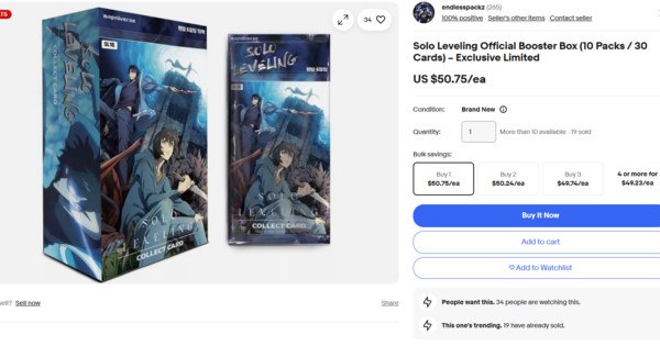 Solo Leveling Trading Cards Soar: Now Among Korea’s Hottest Exports on eBay